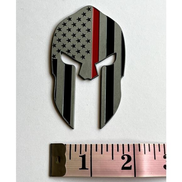 Thin Red Line FD American Flag Car Decal Spartan Helmet Vehicle Emblem - Picture 2 of 10